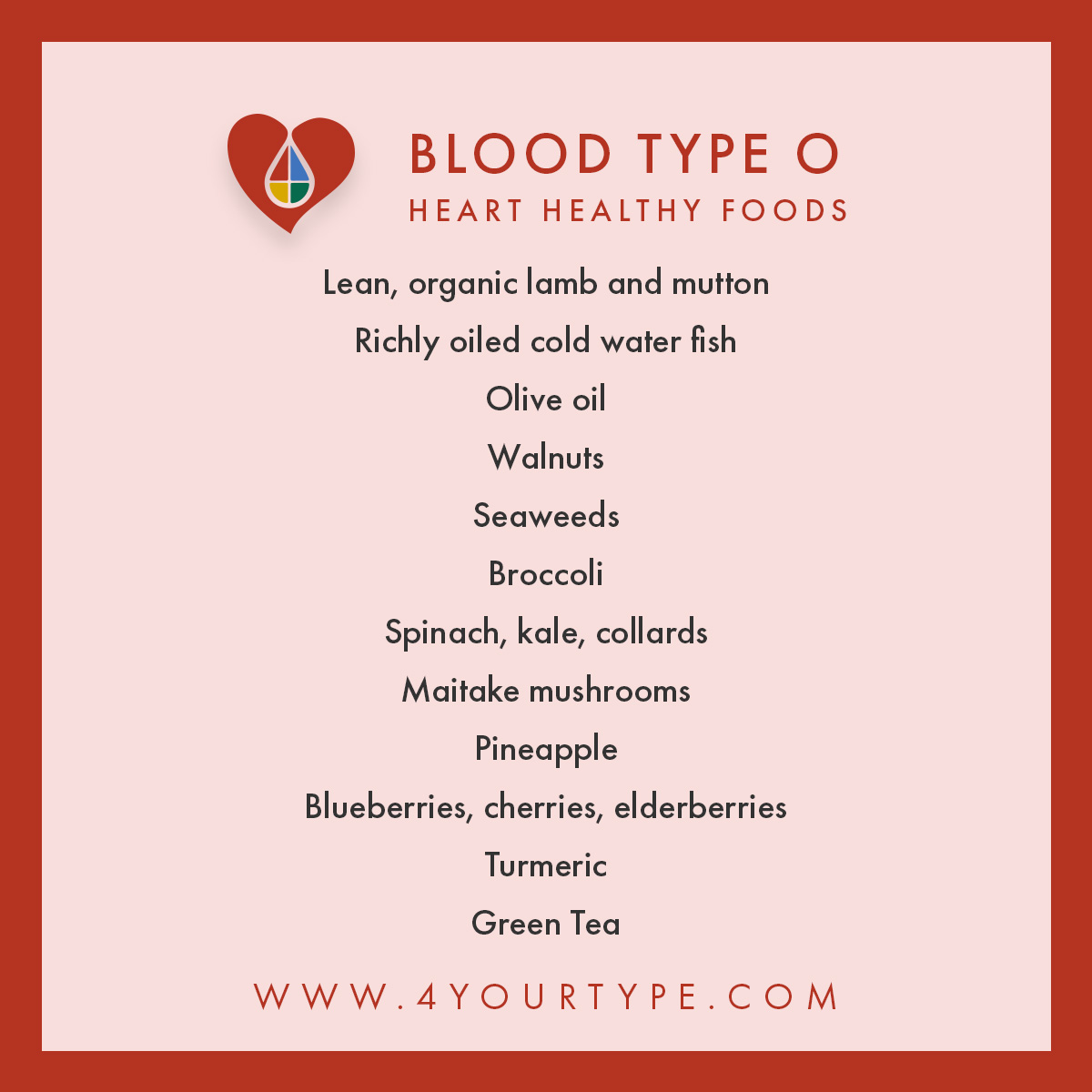 A Healthy Heart with The Blood Type Diet  Eat Right 4 Your Type - D'Adamo  Personalized Nutrition - Blood Type Diet